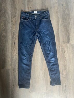 Hudson Jeans Dark Blue Denim with Contrast Gold Stitching